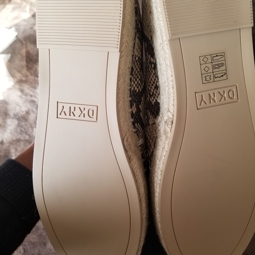 DKNY Beige and Black Snake-Print Espadrille Slip-Ons - Picture 4 of 7